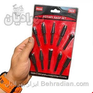 چوب ساب فرز انگشتی و دریلی 10 عددی دنباله ۶ میل