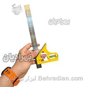 خط کش گونیا تراز دار 30 سانت کشویی